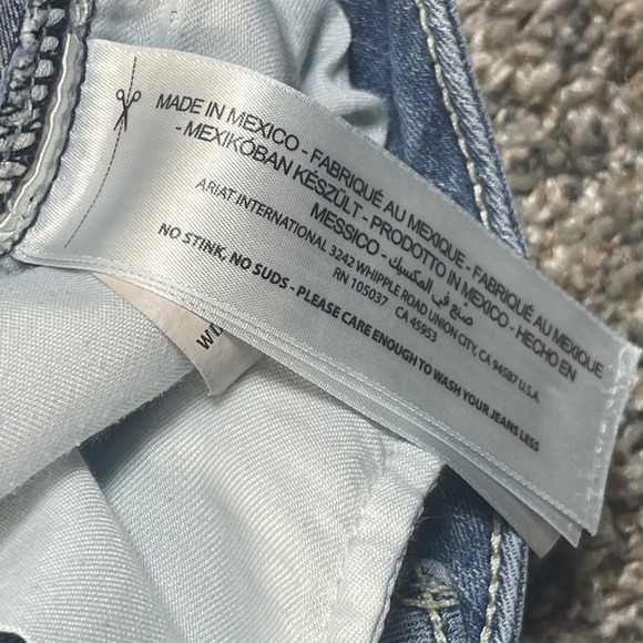 Ariat Trouser Wide Leg Jeans Women's 31XL Medium Wash Stretch Denim Frayed Hem - Picture 7 of 16